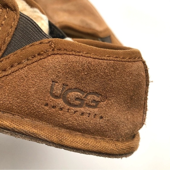 UGG Kids Romeo Suede Slippers Sherpa Lined Brown - Picture 8 of 10